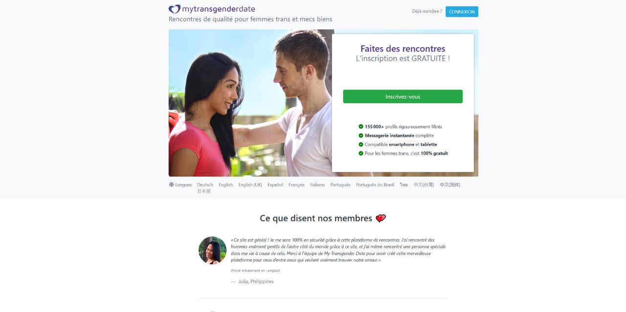 page d'accueil mytransgenderdate